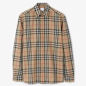 Burberry Check Cotton Poplin Shirt SZ M